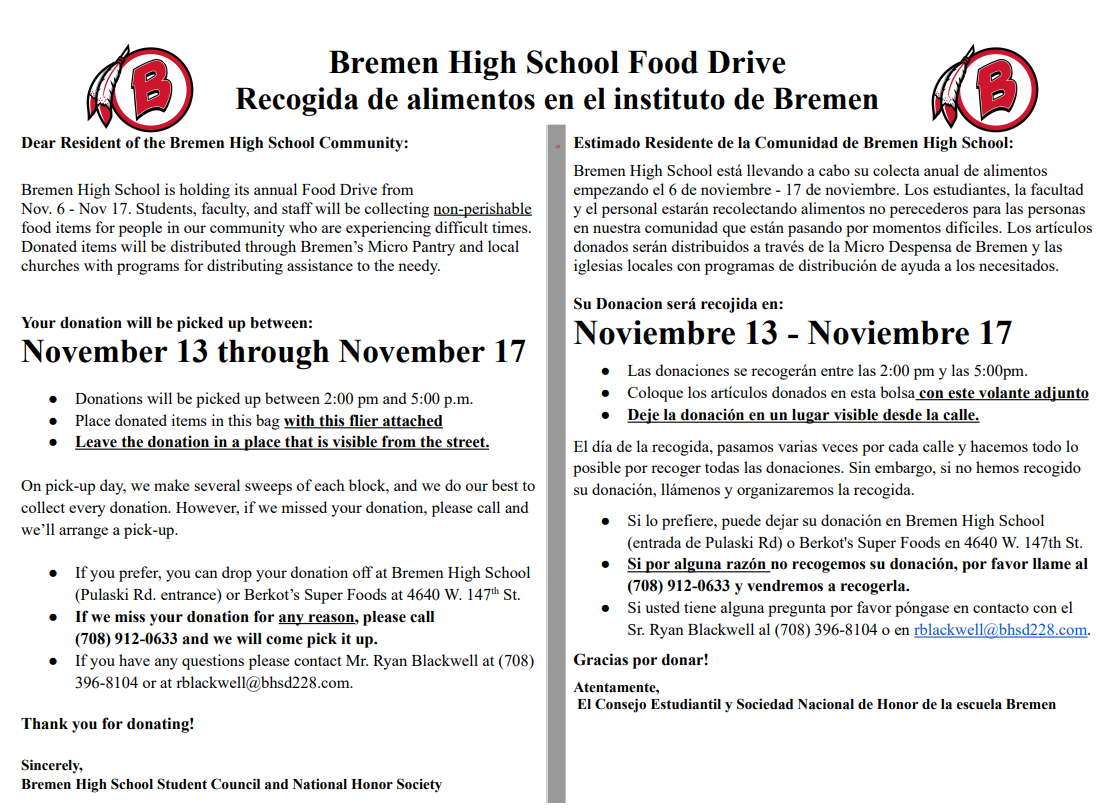 BHS Food Drive