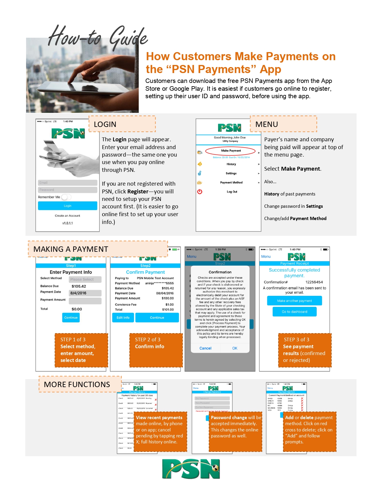 PSN_How to Guide for Payments