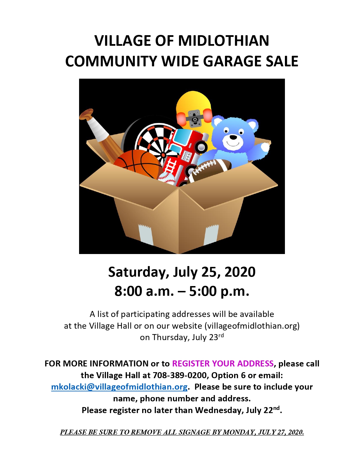 Communty Wide Garage Sales Poster 2020