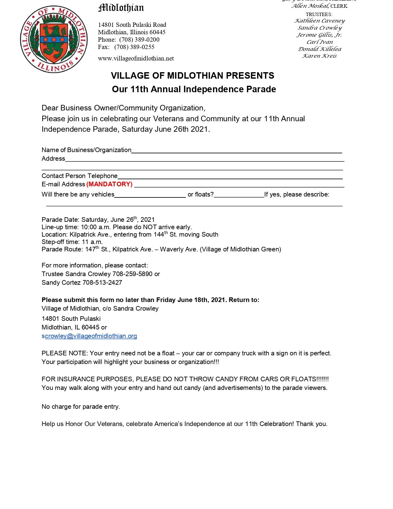 2021 Midlothian Parade Entry Form_page-0001