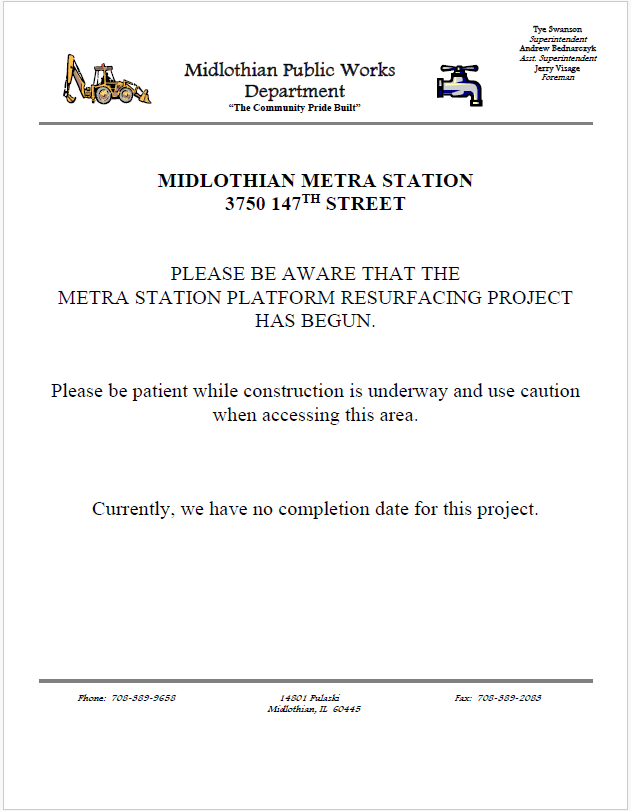 Metra lot resurfacing